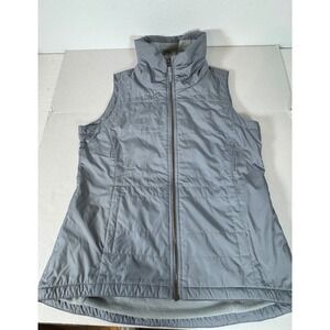 Columbia Womens Vest Gray Full Zip Fleece Lined Quilted Puffer Sleeveless Jacket